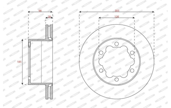 Bromsskiva DDF3105C-1 Ferodo, bild 2