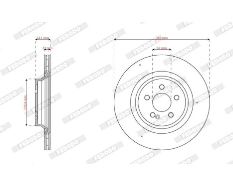 Bromsskiva DDF3204C Ferodo, bild 2