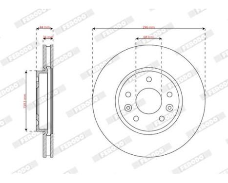 Bromsskiva DDF3208C Ferodo