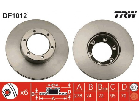 Bromsskiva DF1012 TRW, bild 2