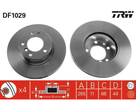 Bromsskiva DF1029 TRW