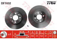 Bromsskiva DF1032 TRW