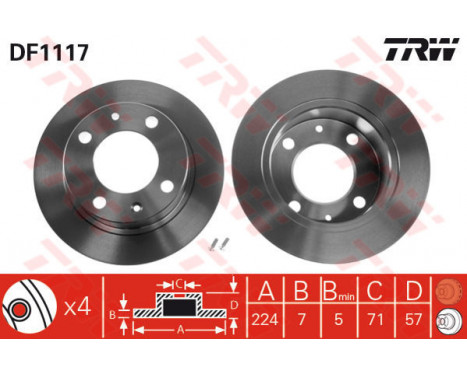 Bromsskiva DF1117 TRW