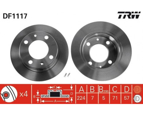 Bromsskiva DF1117 TRW, bild 2