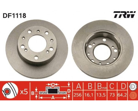 Bromsskiva DF1118 TRW, bild 2