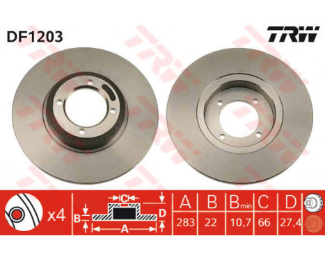 Bromsskiva DF1203 TRW