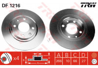 Bromsskiva DF1216 TRW