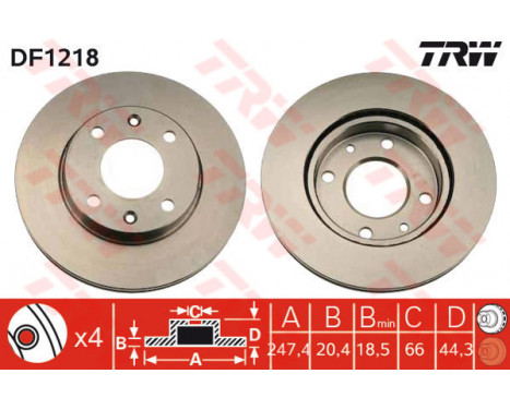 Bromsskiva DF1218 TRW