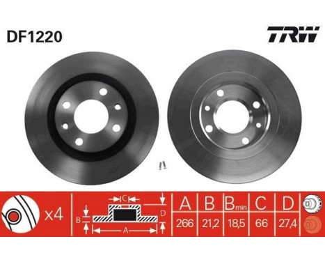 Bromsskiva DF1220 TRW, bild 3