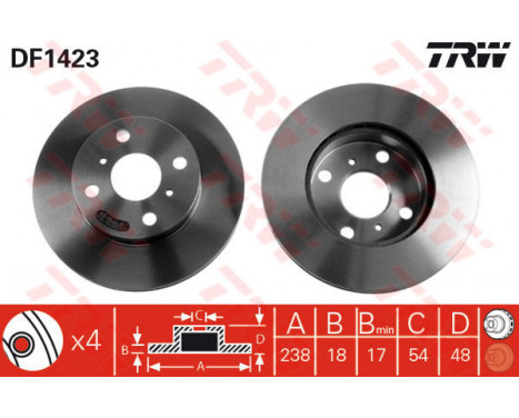 Bromsskiva DF1423 TRW