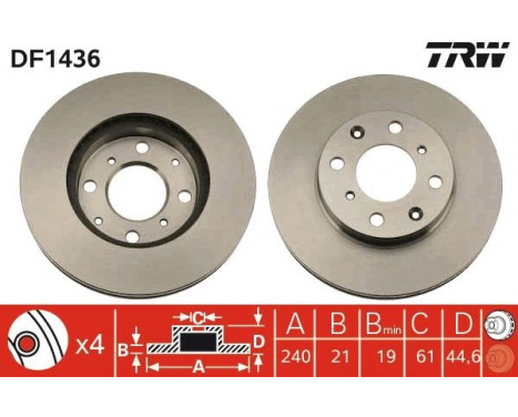 Bromsskiva DF1436 TRW, bild 3
