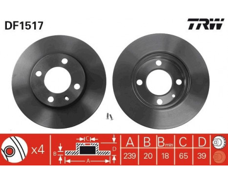 Bromsskiva DF1517 TRW, bild 2