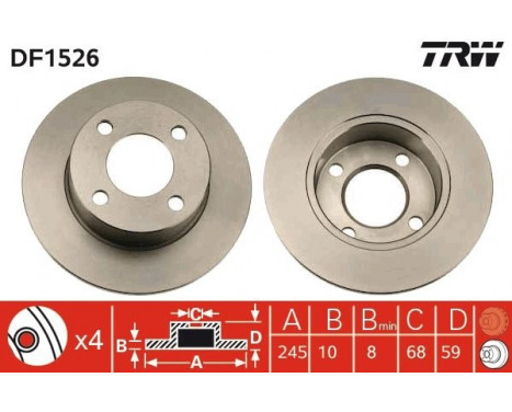 Bromsskiva DF1526 TRW, bild 2