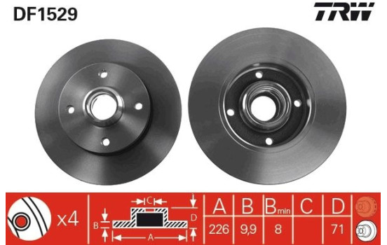 Bromsskiva DF1529 TRW, bild 3