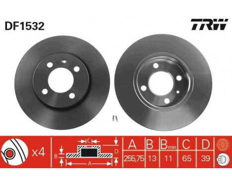 Bromsskiva DF1532 TRW