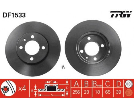 Bromsskiva DF1533 TRW, bild 2