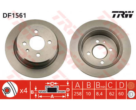 Bromsskiva DF1561 TRW