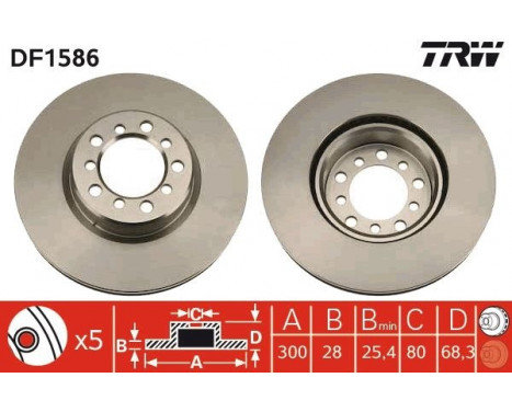 Bromsskiva DF1586 TRW