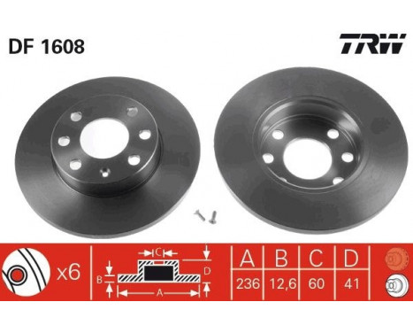 Bromsskiva DF1608 TRW, bild 3