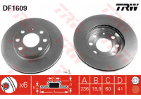Bromsskiva DF1609 TRW