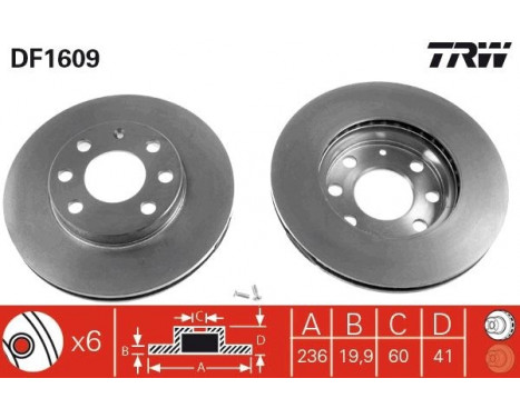 Bromsskiva DF1609 TRW, bild 2