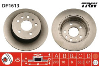 Bromsskiva DF1613 TRW