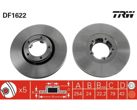 Bromsskiva DF1622 TRW, bild 2