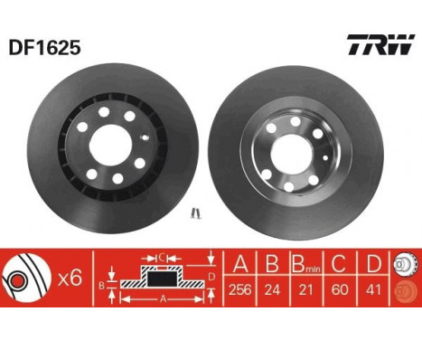 Bromsskiva DF1625 TRW, bild 2