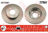 Bromsskiva DF1687 TRW