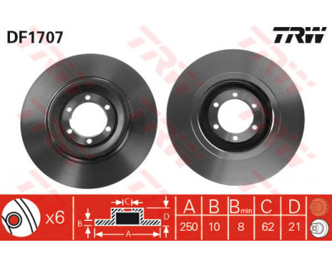 Bromsskiva DF1707 TRW