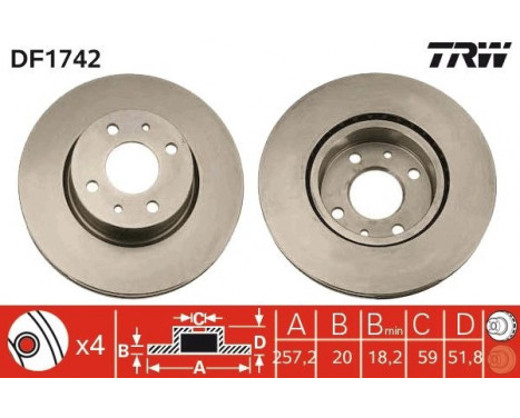 Bromsskiva DF1742 TRW, bild 3