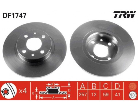 Bromsskiva DF1747 TRW, bild 3