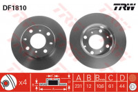 Bromsskiva DF1810 TRW