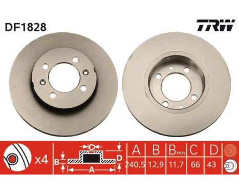 Bromsskiva DF1828 TRW, bild 3