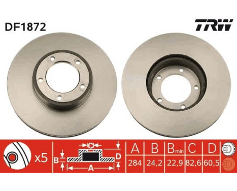 Bromsskiva DF1872 TRW