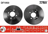 Bromsskiva DF1950 TRW