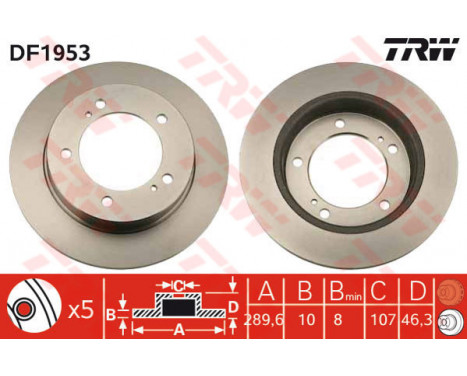 Bromsskiva DF1953 TRW