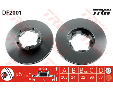 Bromsskiva DF2001 TRW