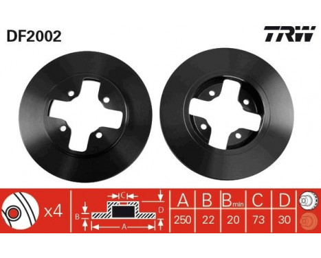 Bromsskiva DF2002 TRW, bild 2