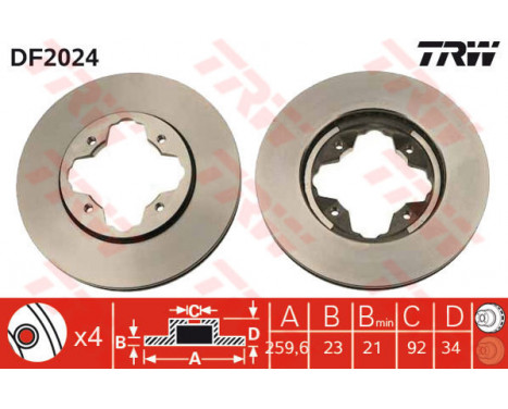 Bromsskiva DF2024 TRW