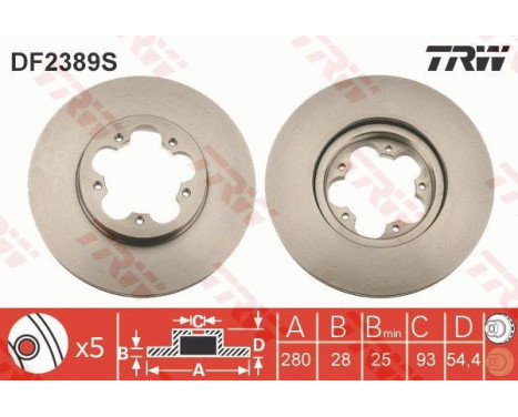 Bromsskiva DF2389S TRW
