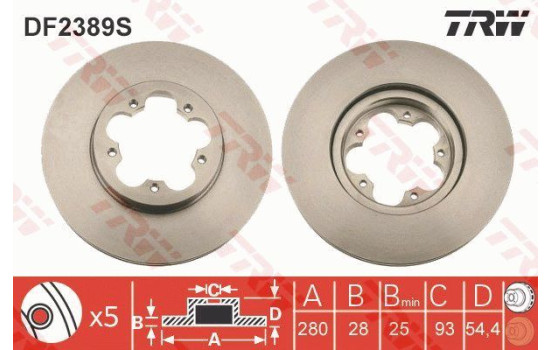 Bromsskiva DF2389S TRW