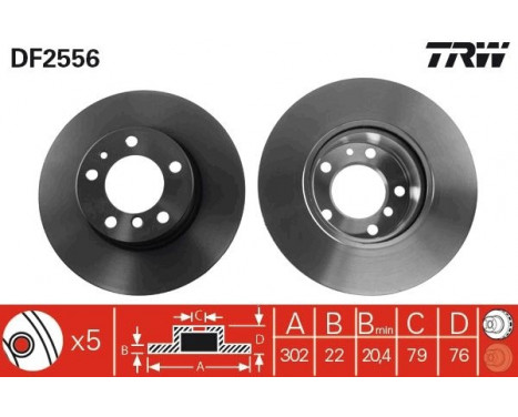 Bromsskiva DF2556 TRW, bild 3