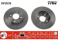 Bromsskiva DF2576 TRW