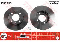 Bromsskiva DF2580 TRW