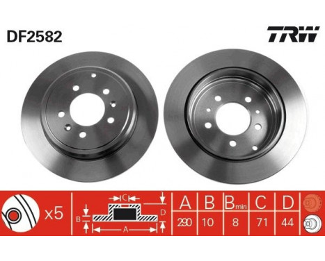 Bromsskiva DF2582 TRW