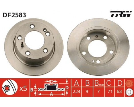 Bromsskiva DF2583 TRW, bild 2