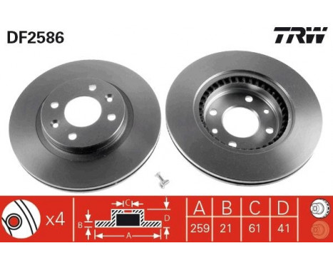 Bromsskiva DF2586 TRW, bild 3