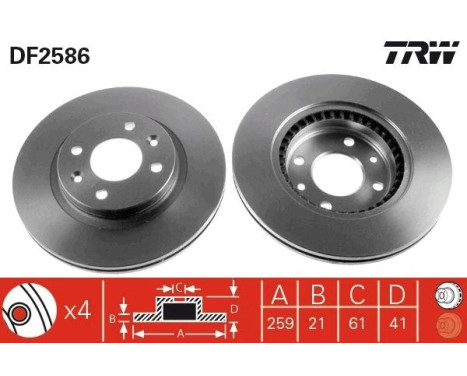 Bromsskiva DF2586 TRW, bild 4