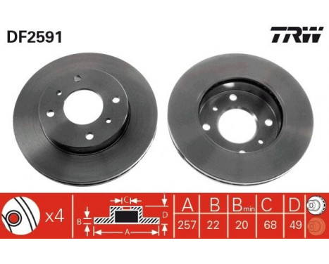 Bromsskiva DF2591 TRW, bild 2